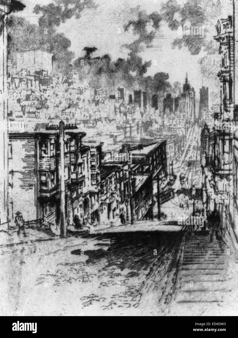 Kearney Street, San Francisco, circa 1912 Stock Photo