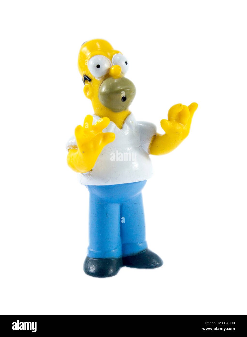 Amman, Jordan - November  1, 2014:  homer Simpson figure toy character from The Simpsons family. The Simpsons is an American ani Stock Photo