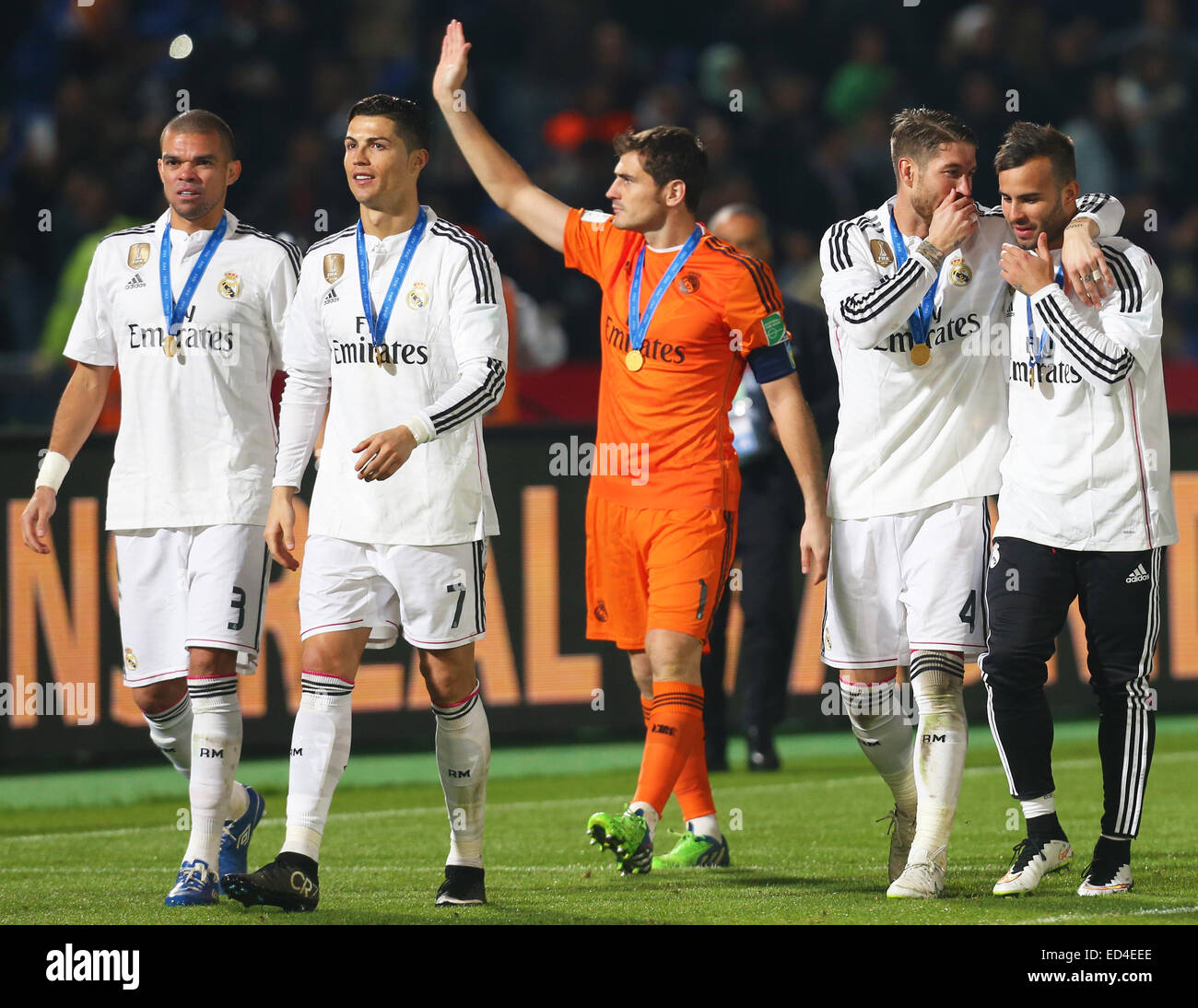 Marrakesh, Morocco. 20th Dec, 2014. FIFA World Club Cup. Final. Real Madrid versus San Lorenzo. Real Madrid goalkeeper Iker Casillas thanks the fans. © Action Plus Sports/Alamy Live News Stock Photo