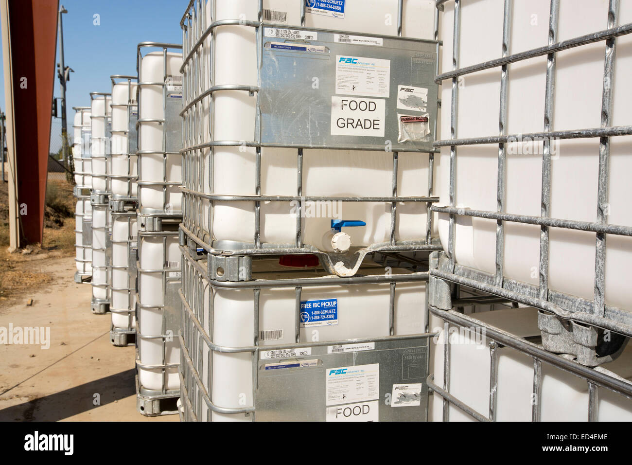 containers donated to water charity in porterville supplying bottled schuetz containers
