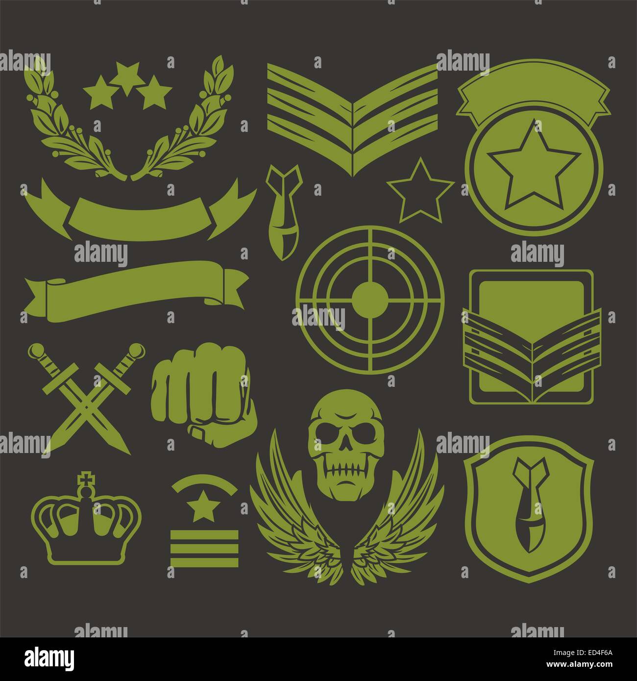Special forces patch set - stock Stock Photo