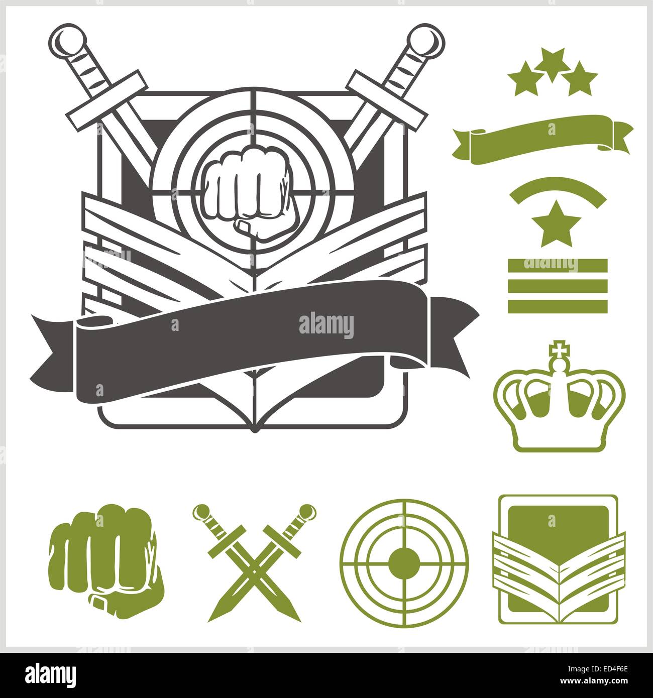 Special forces patch set - stock Stock Photo