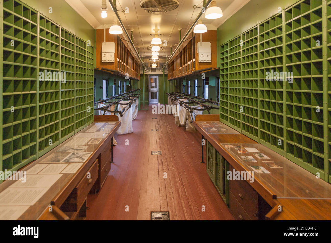 US Mail Railway Post Office Railcar at Galveston Railroad Museum Stock