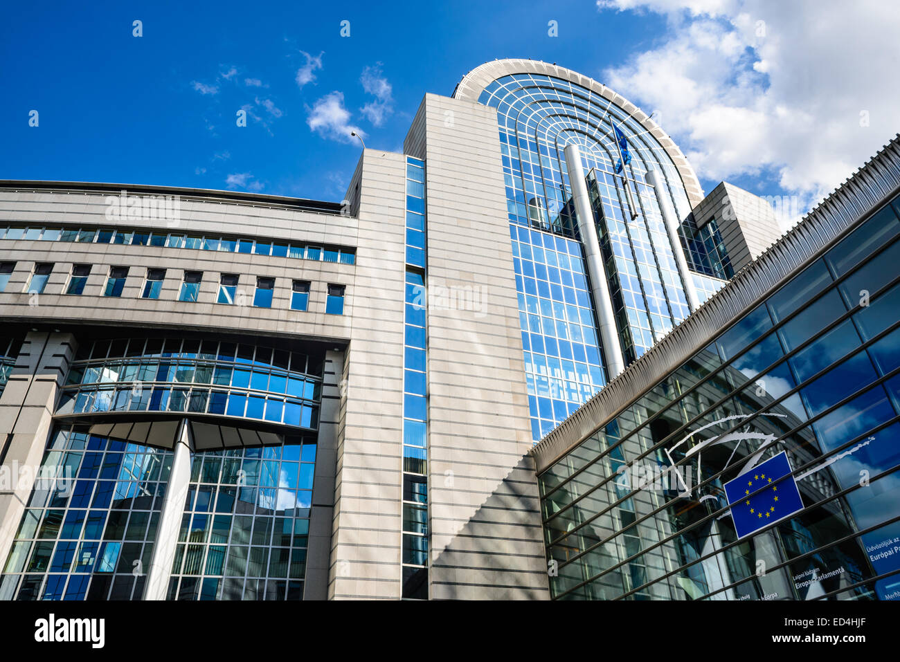 European Parliament in Brussels, Belgium, directly elected parliamentary institution of the European Union (EU). Stock Photo