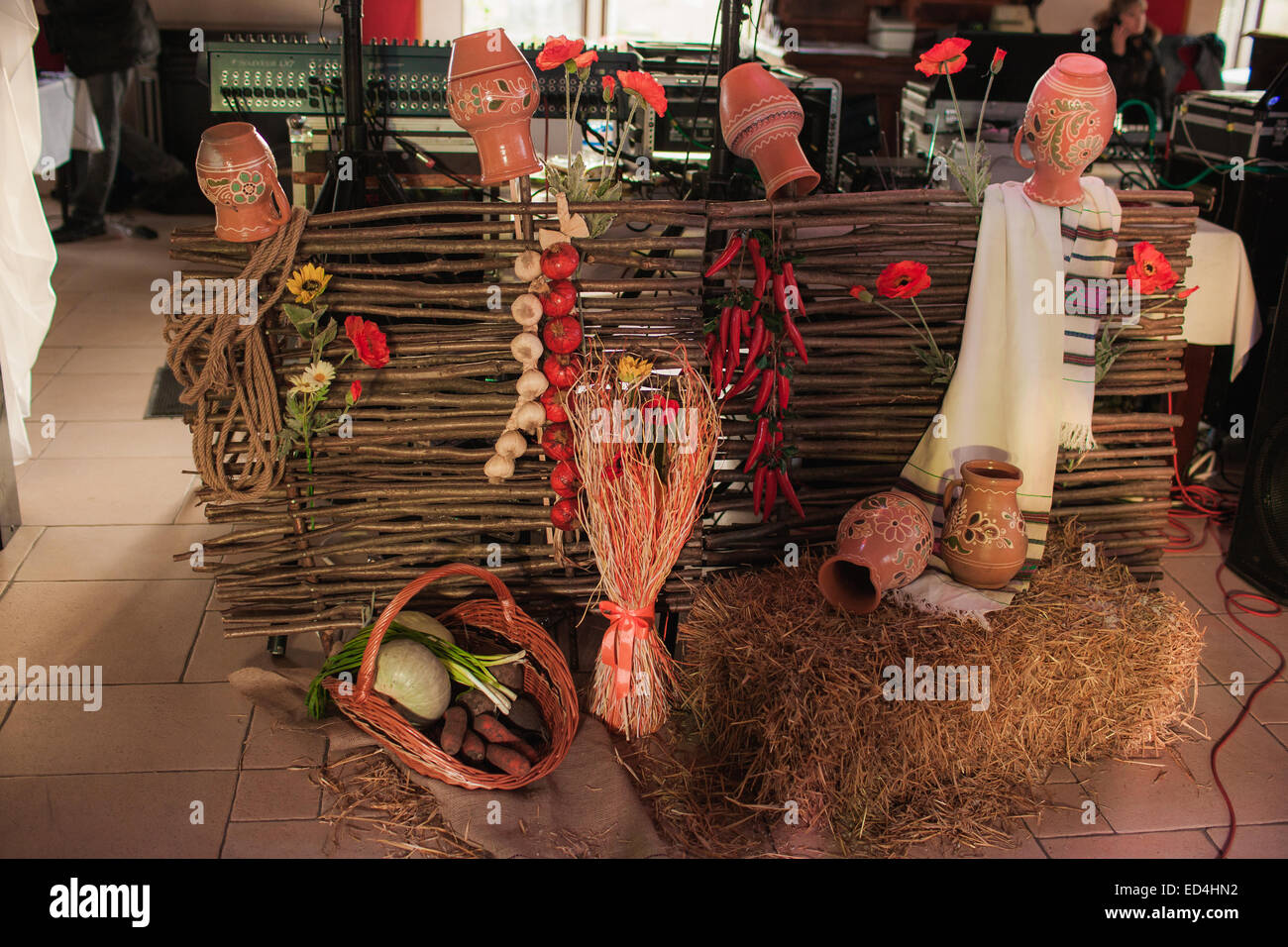 Traditional ukrainian decorations of interiors Stock Photo Alamy