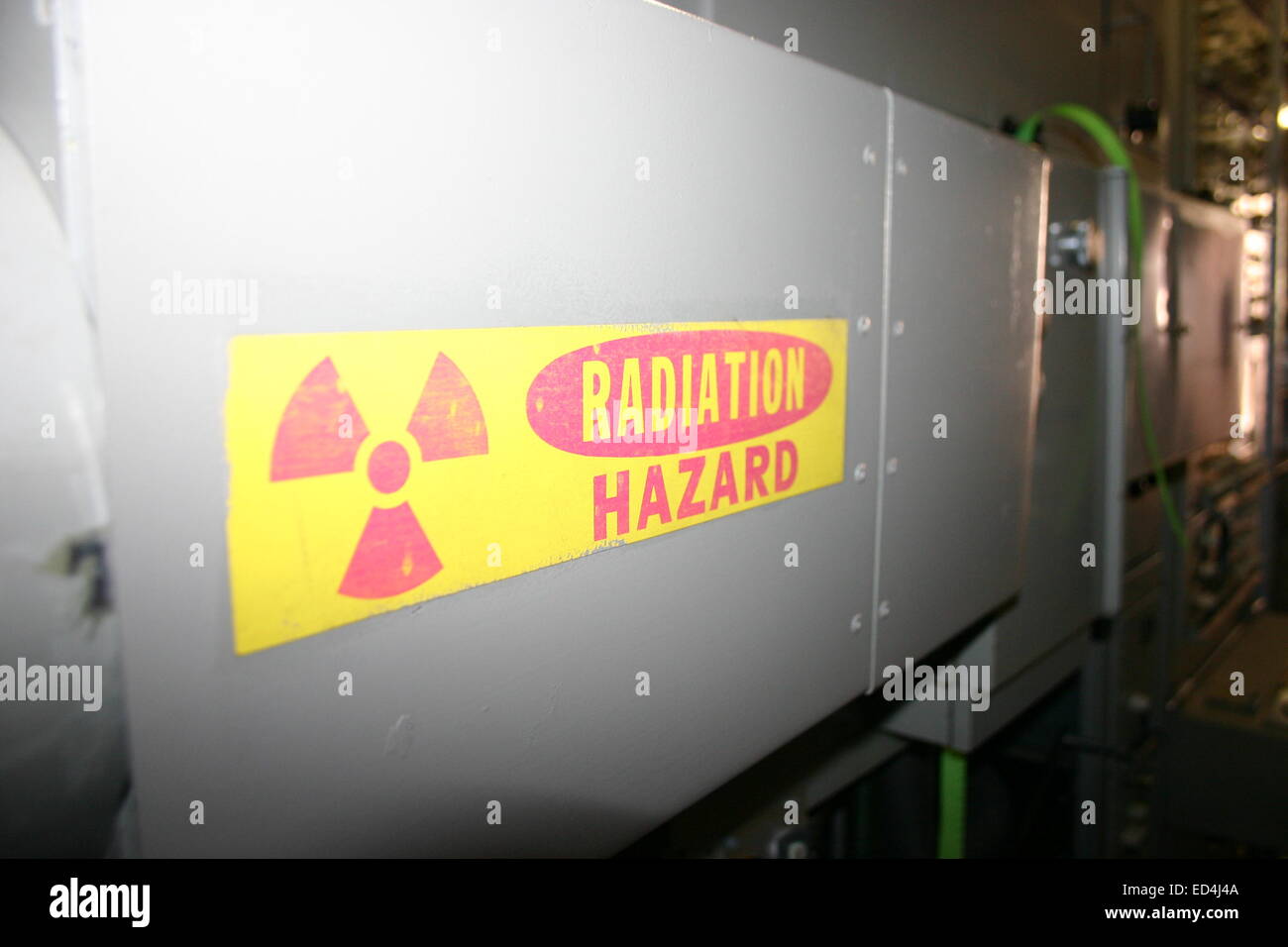 Radiation Hazard Warning, on: Fernseh 16mm Telecine Machine Stock Photo