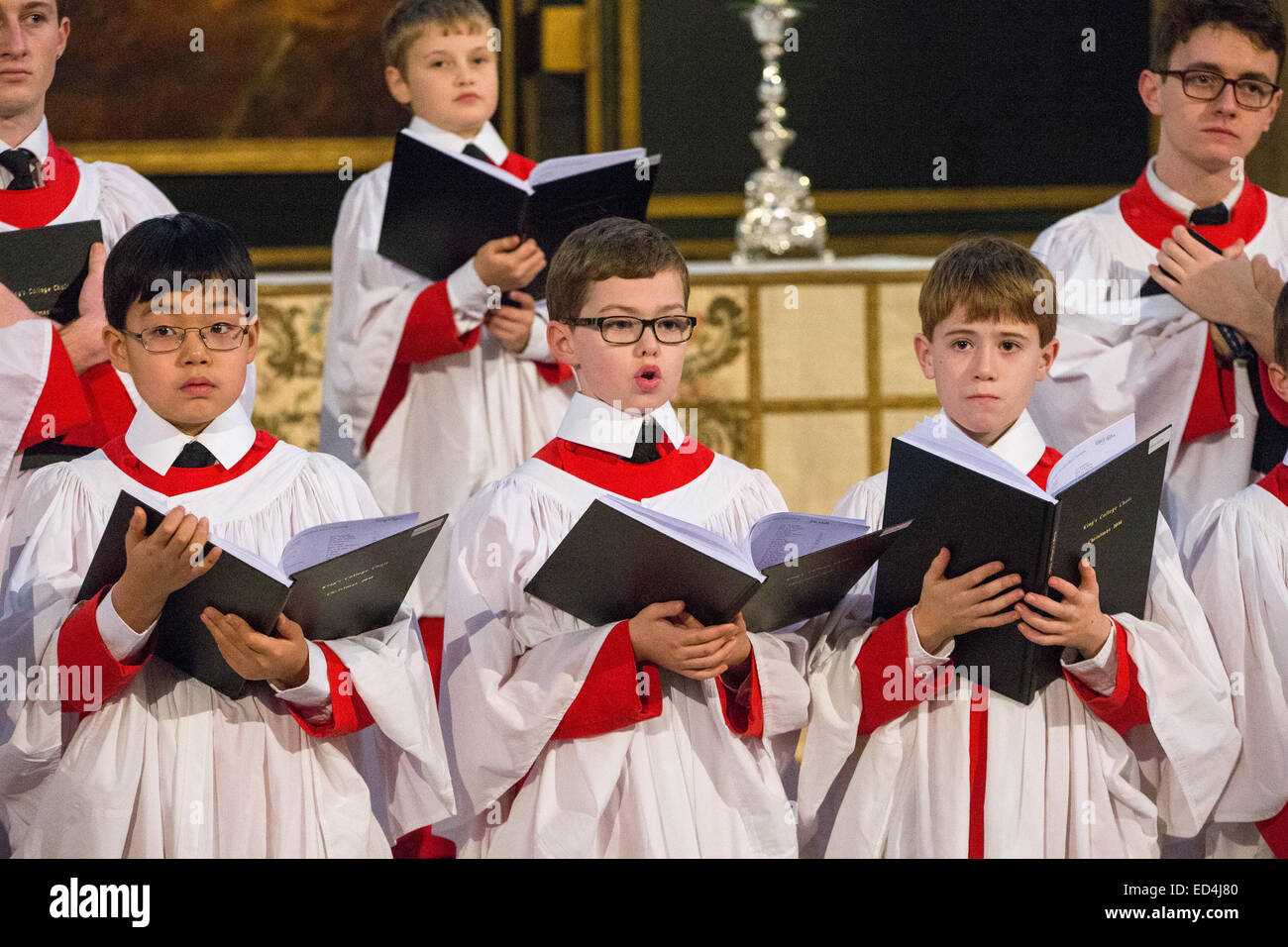 King's College Cambridge choir having their final rehearsal before the