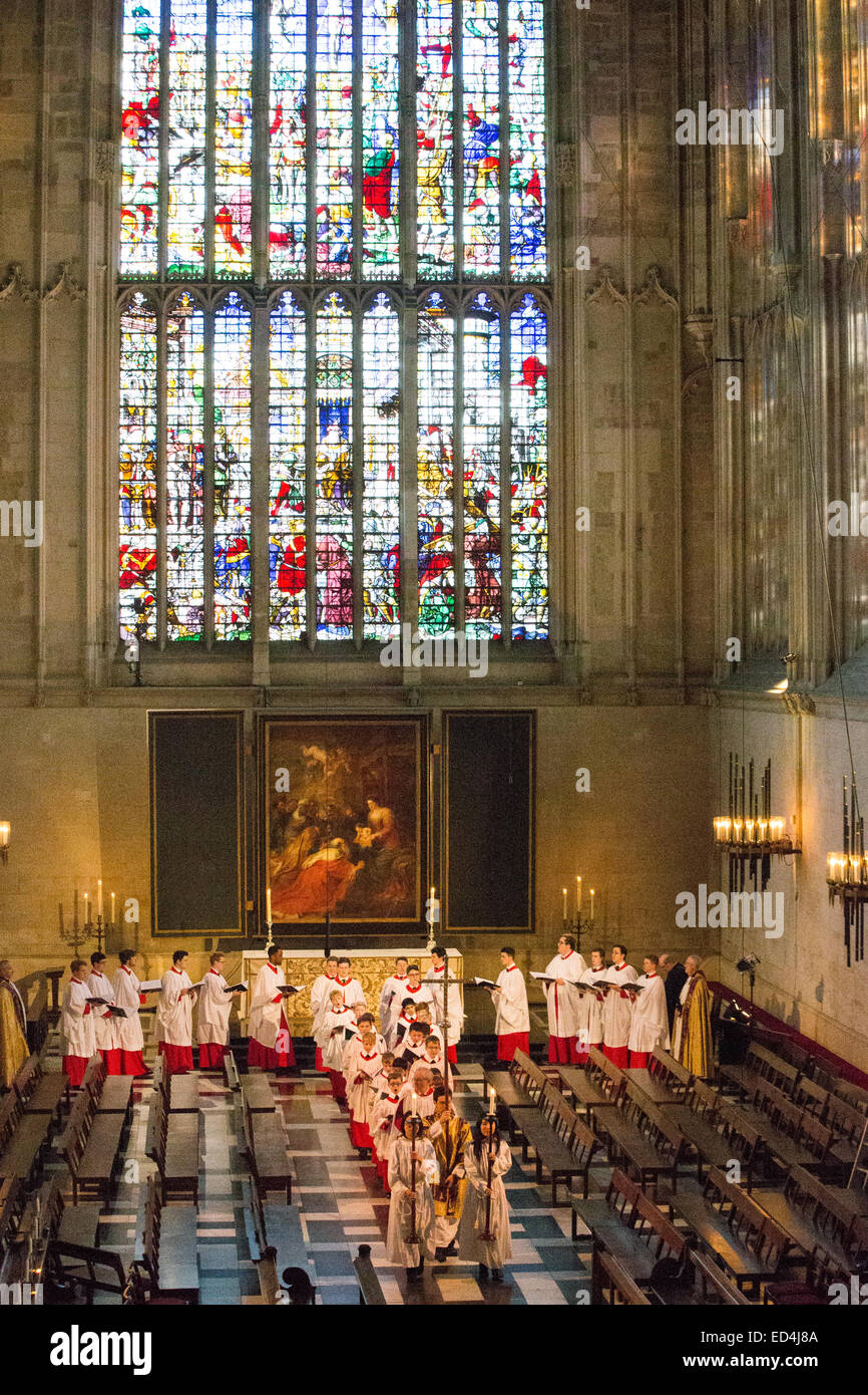 King's College Cambridge choir having their final rehearsal before the