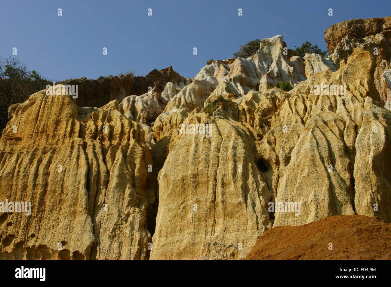 Weathered Rocks/Sand Dunes, Half Moon Bay Stock Photo