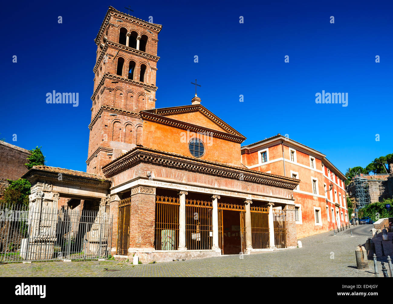 Rome, Italy. Church San Giorgio in Velabro, built by greeks in 7th century, landmark of italian capital city. Stock Photo