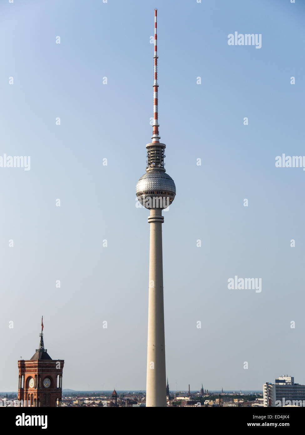 television tower and skyline in berlin in sunset Stock Photo - Alamy