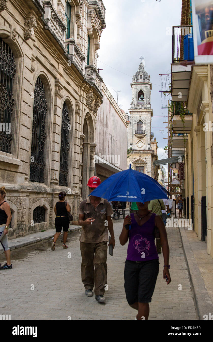 Rainy Day in Havana Cuba Stock Photo