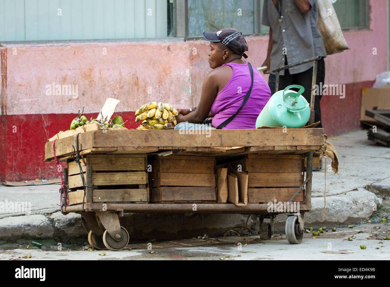 Cuban Fruit Vendor - Havana Stock Photo