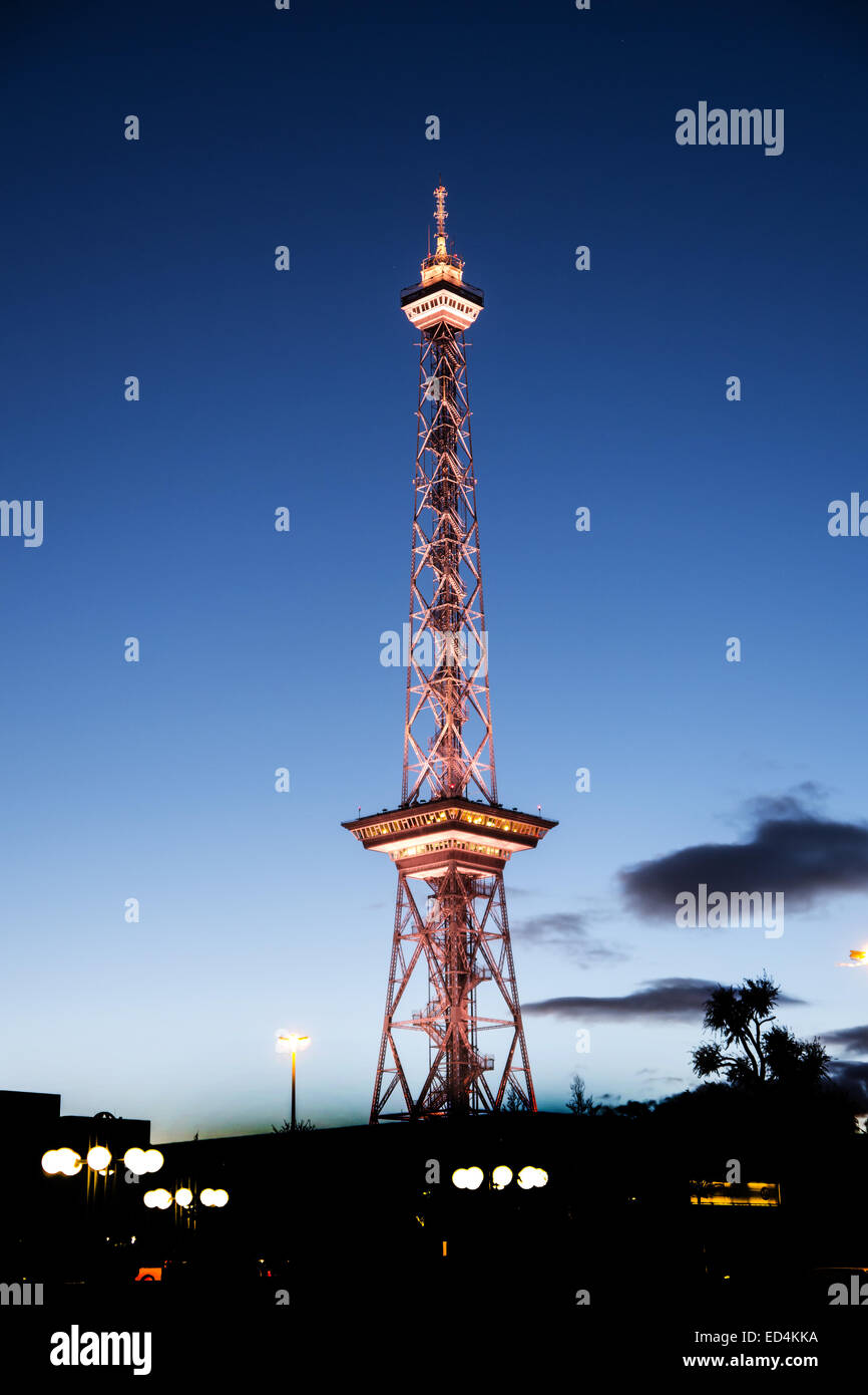 radio tower with blue sky Stock Photo