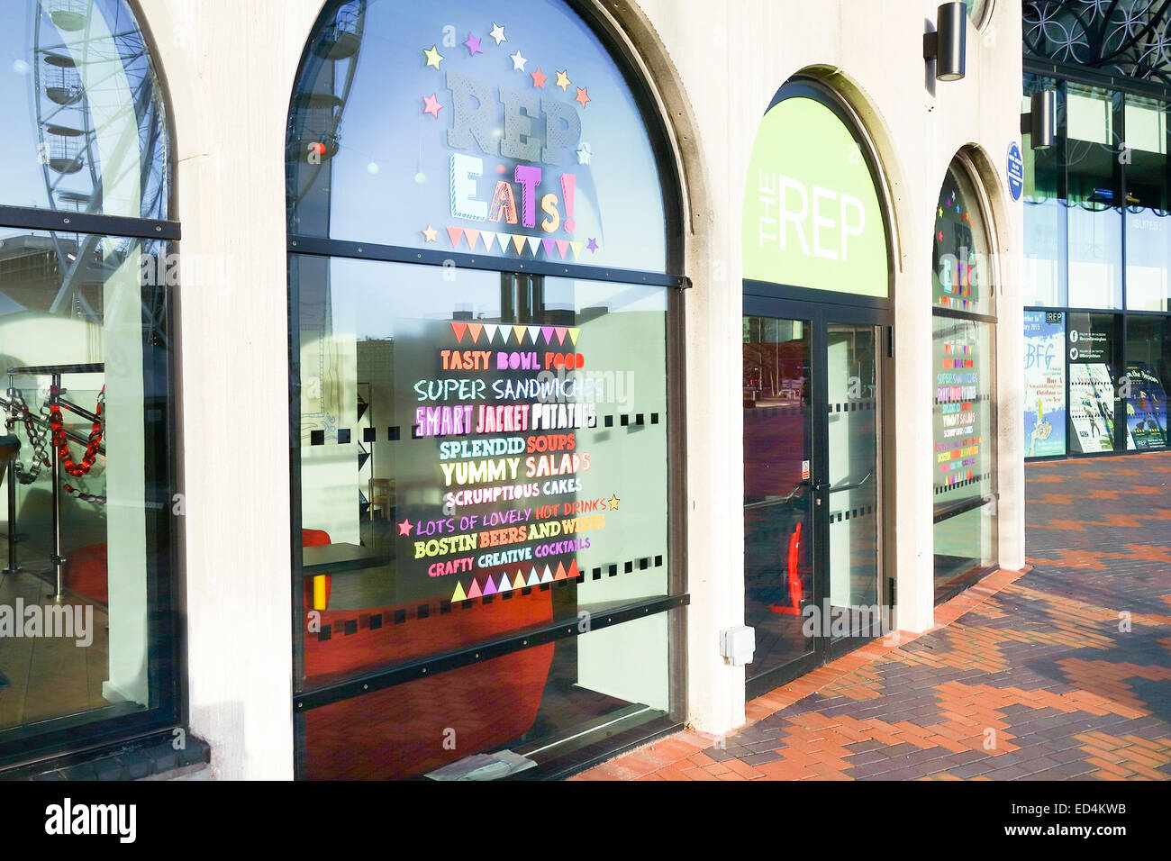 The entrance to the REP Theatre in Birmingham UK Stock Photo