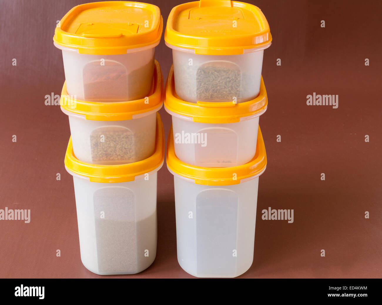 Tupperware food storage containers Stock Photo