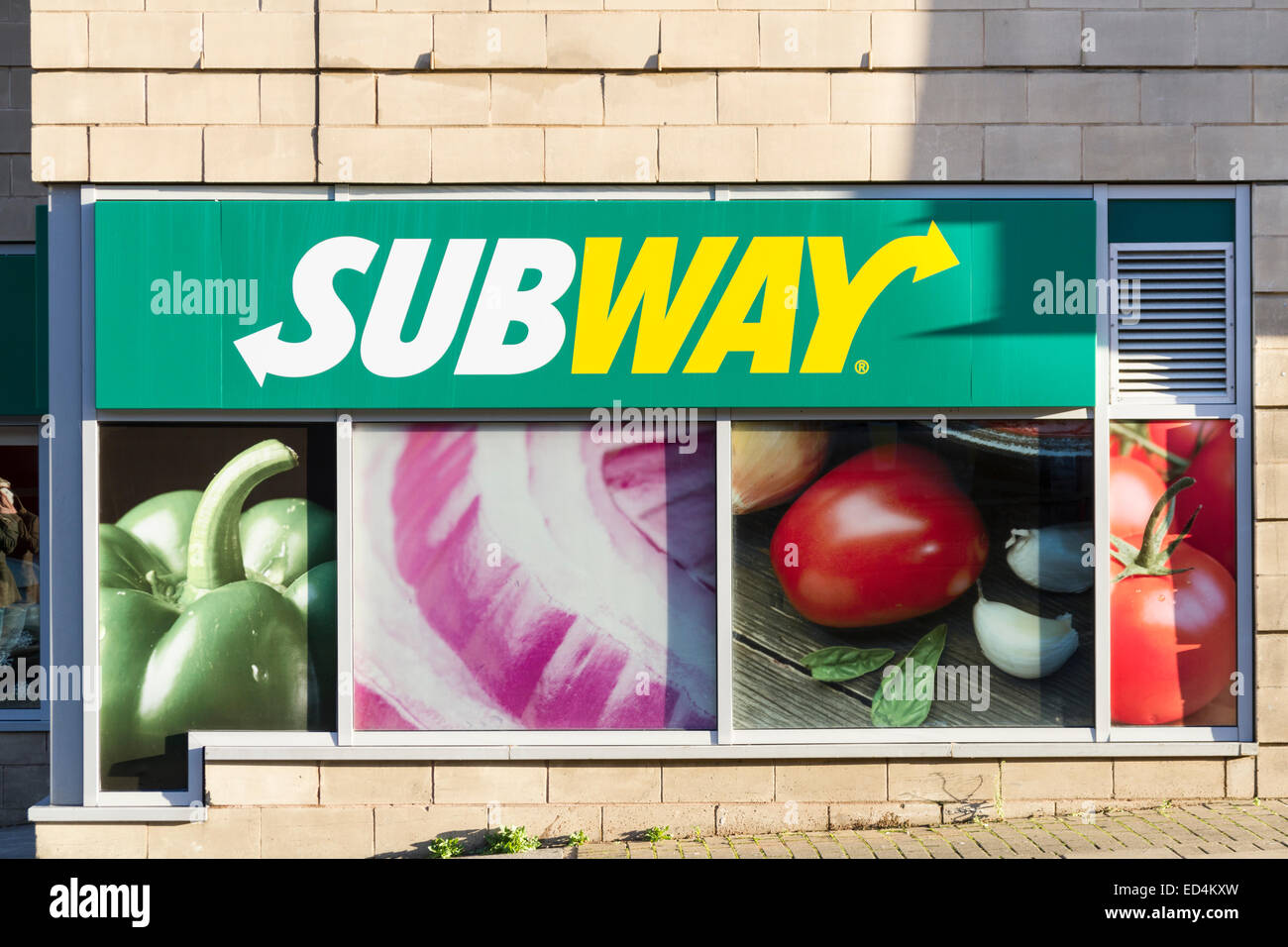 Subway fast food restaurant in Birmingham UK Stock Photo