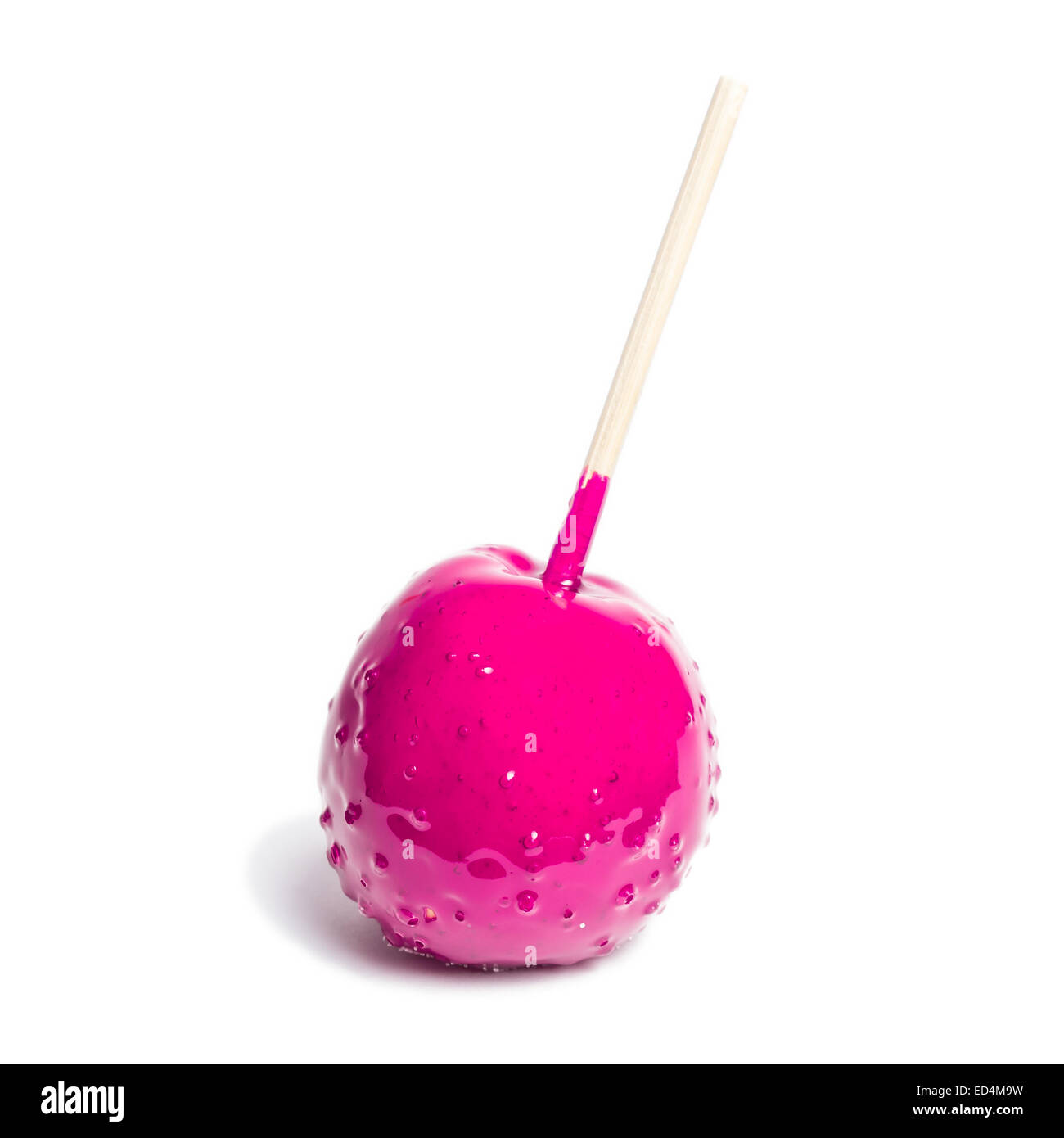 toffee apple pink on white background Stock Photo