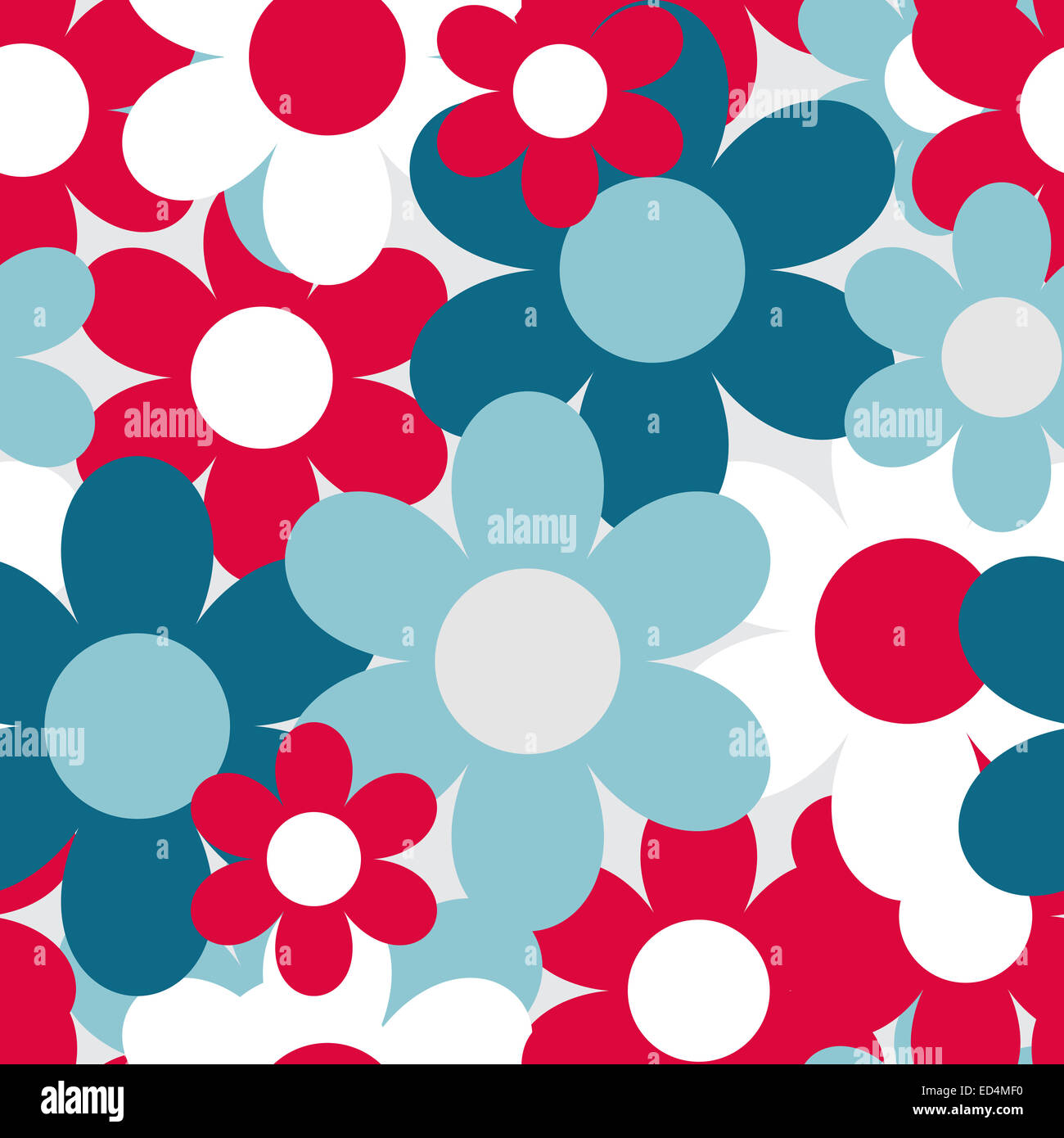 Flowers Nature Seamless Pattern Background Vector Illustration Stock ...