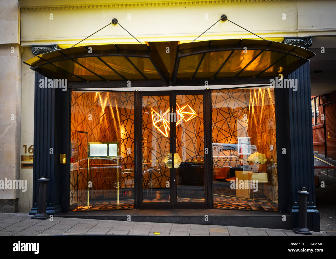 Entrance to the famous Quaglino's restaurant in Bury Street, London SW1, Stock Photo