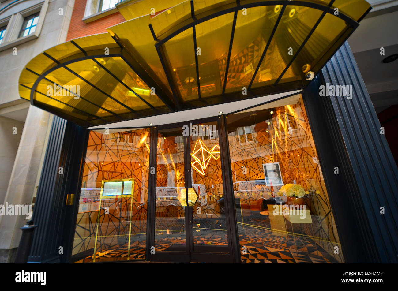 Entrance to the famous Quaglino's restaurant in Bury Street, London SW1, Stock Photo