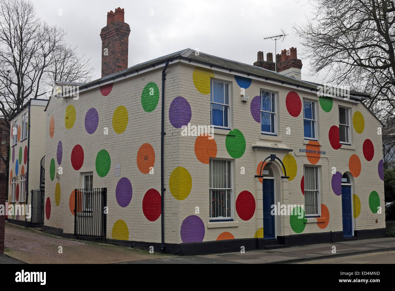 Hatherton House with spots Top-Marks building The Spotty Centre, Walsall, West Midlands, England, GB Stock Photo