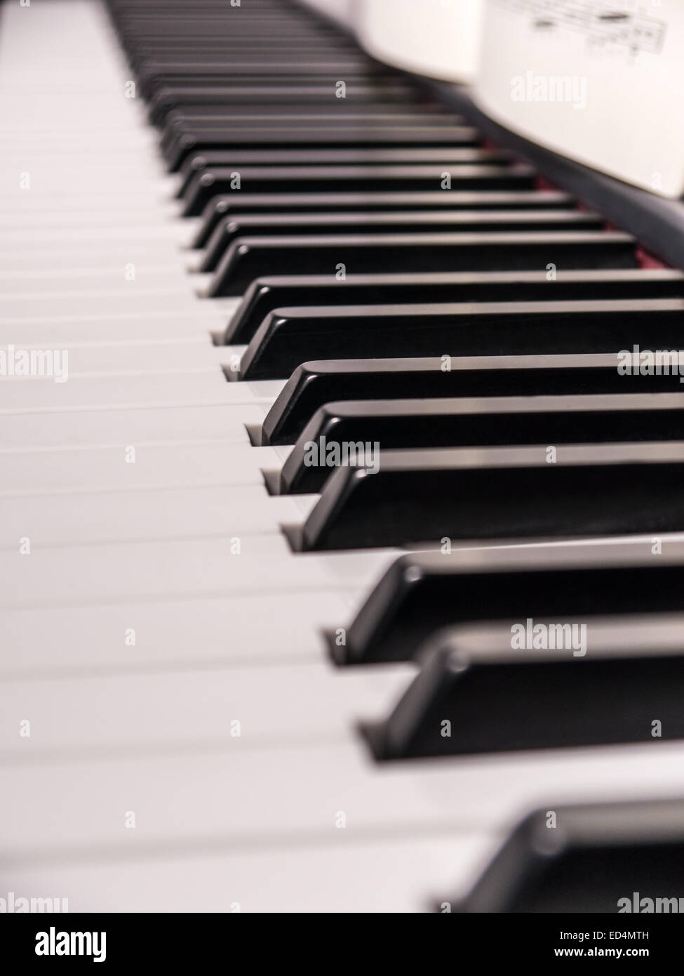 piano keys and music sheet (background) Stock Photo