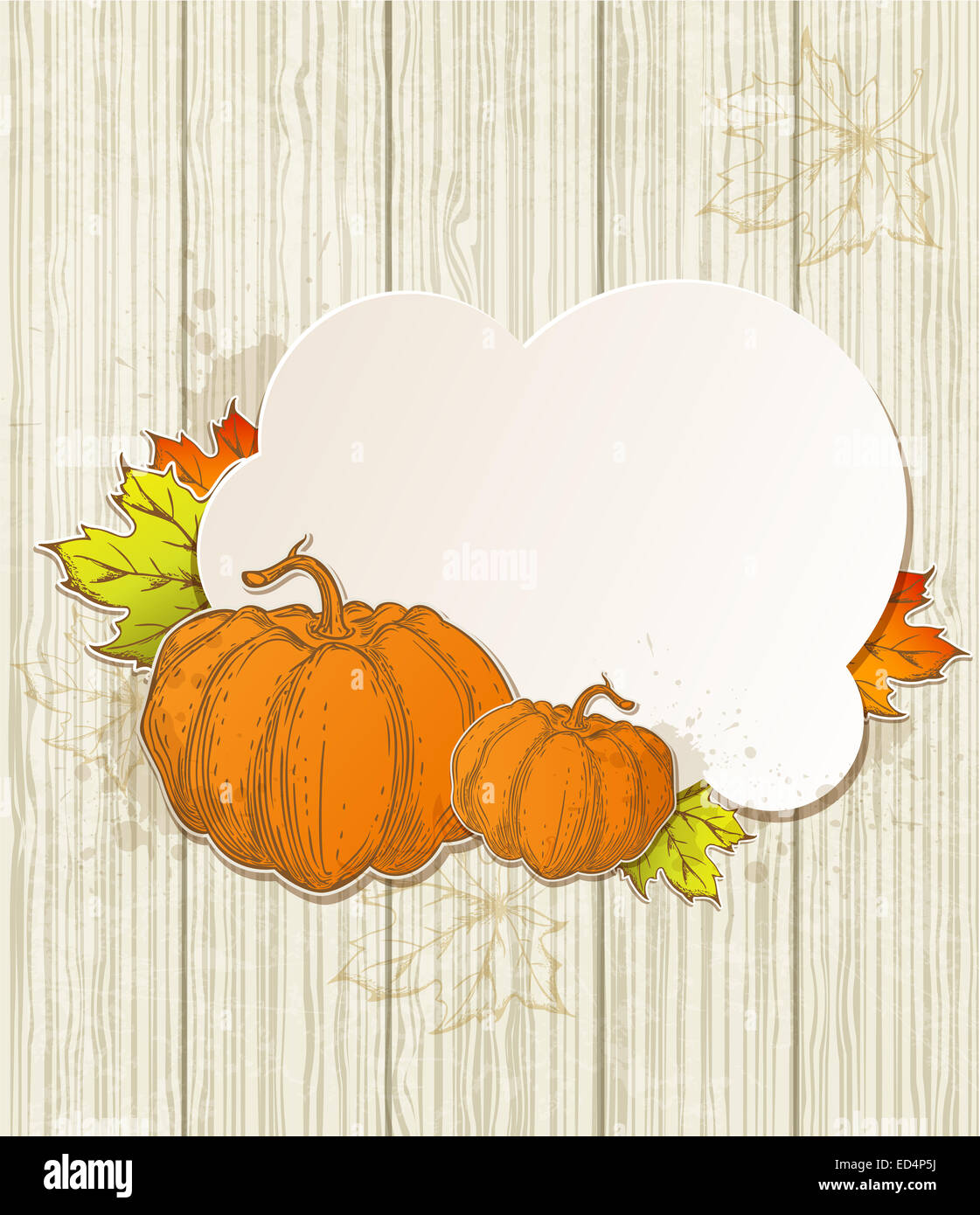 Autumn background with pumpkins and leaves Stock Photo - Alamy