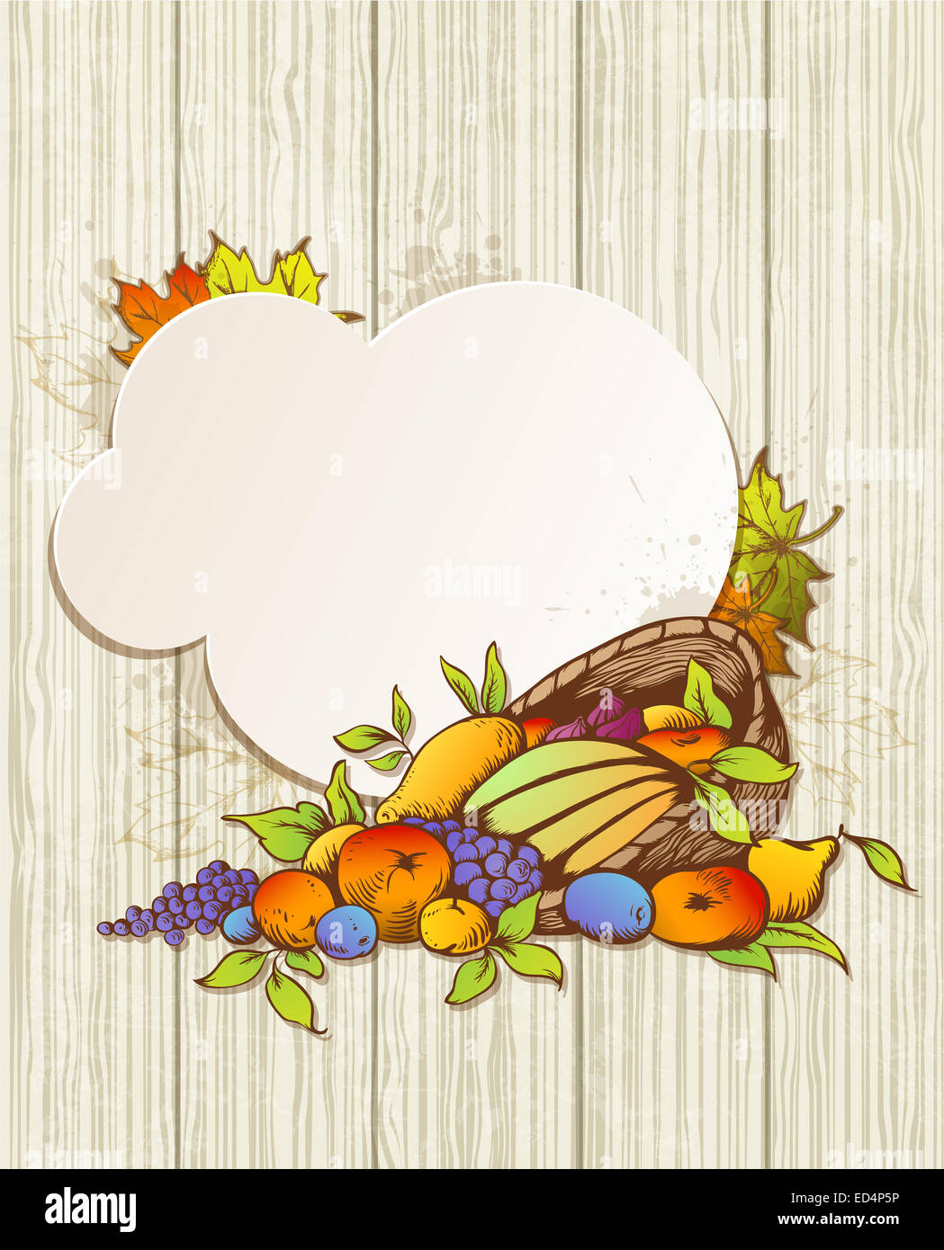 Autumn background with ripe fruits and leaves Stock Photo - Alamy