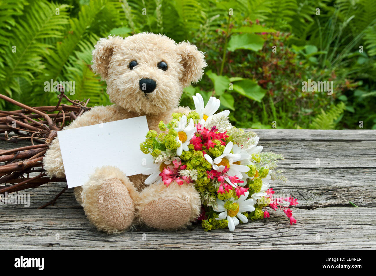 Get Well Soon Little Brown Teddy Bear Pink Flower Flowers Bears Greeting  Card