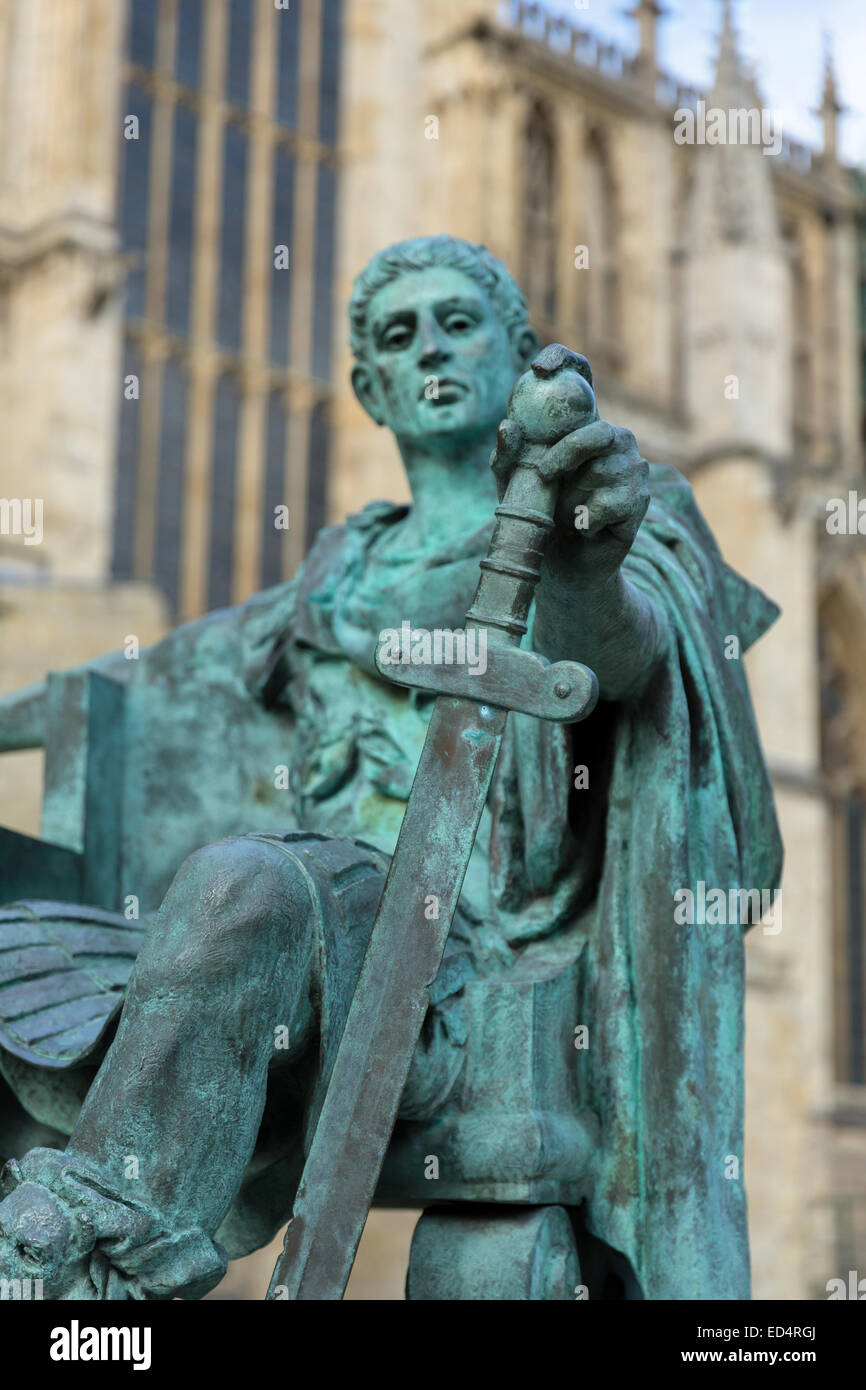 Emperor Constantine statue at York Minster Stock Photo