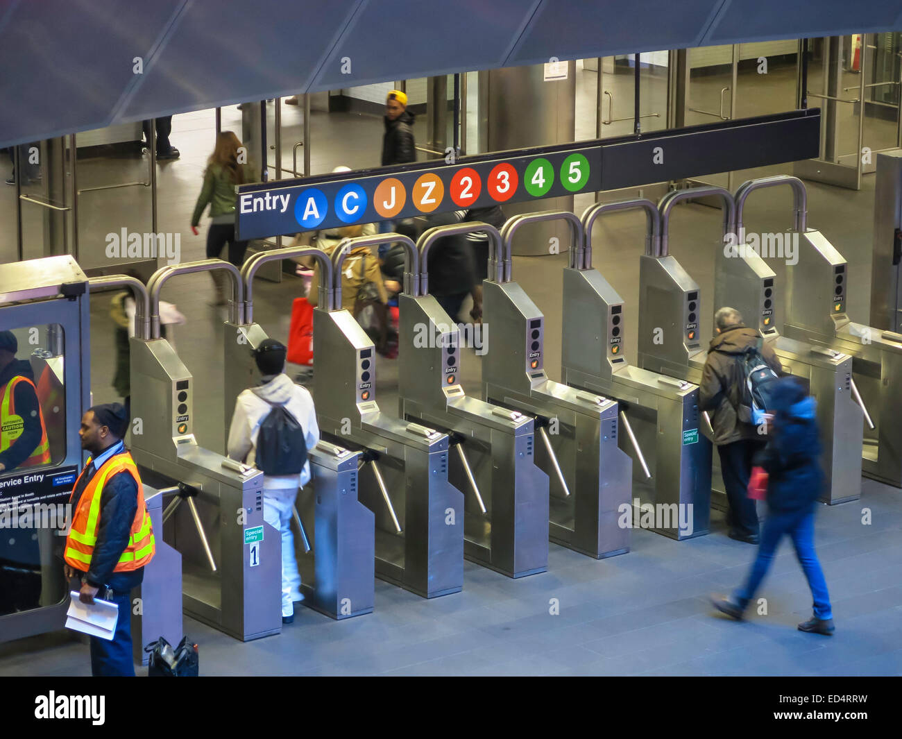 The Fulton Center Subway Station in Lower Manhattan, NYC, USA Stock