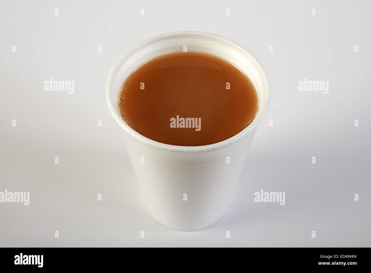 Take-away strong tea in polystyrene cup Stock Photo