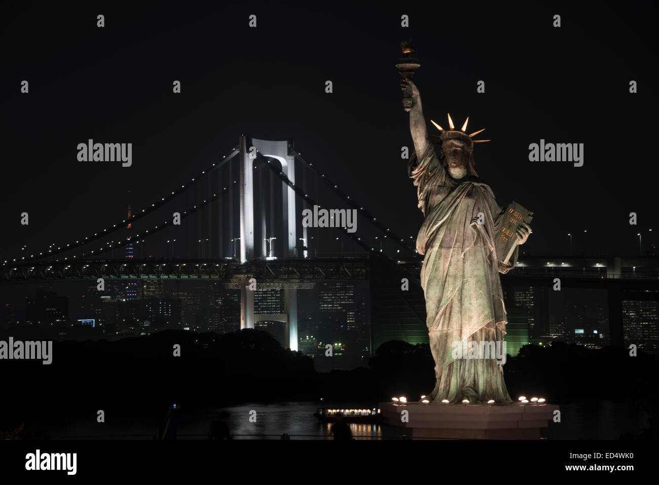 Statue of Liberty, Odaiba, Tokyo, Japan. Stock Photo