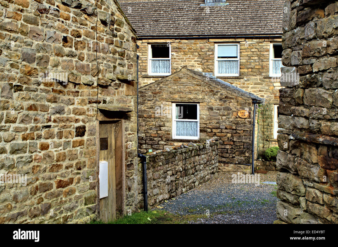 Cottages in Muker in Swaledale in the Yorkshire Dales National Park, North Yorkshire. Stock Photo