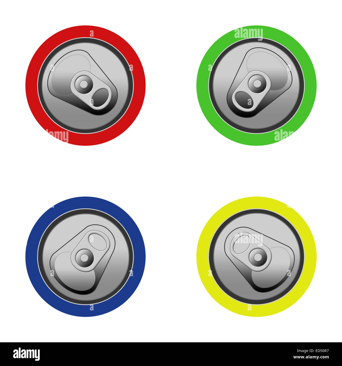 Four nice can tops illustration Stock Photo