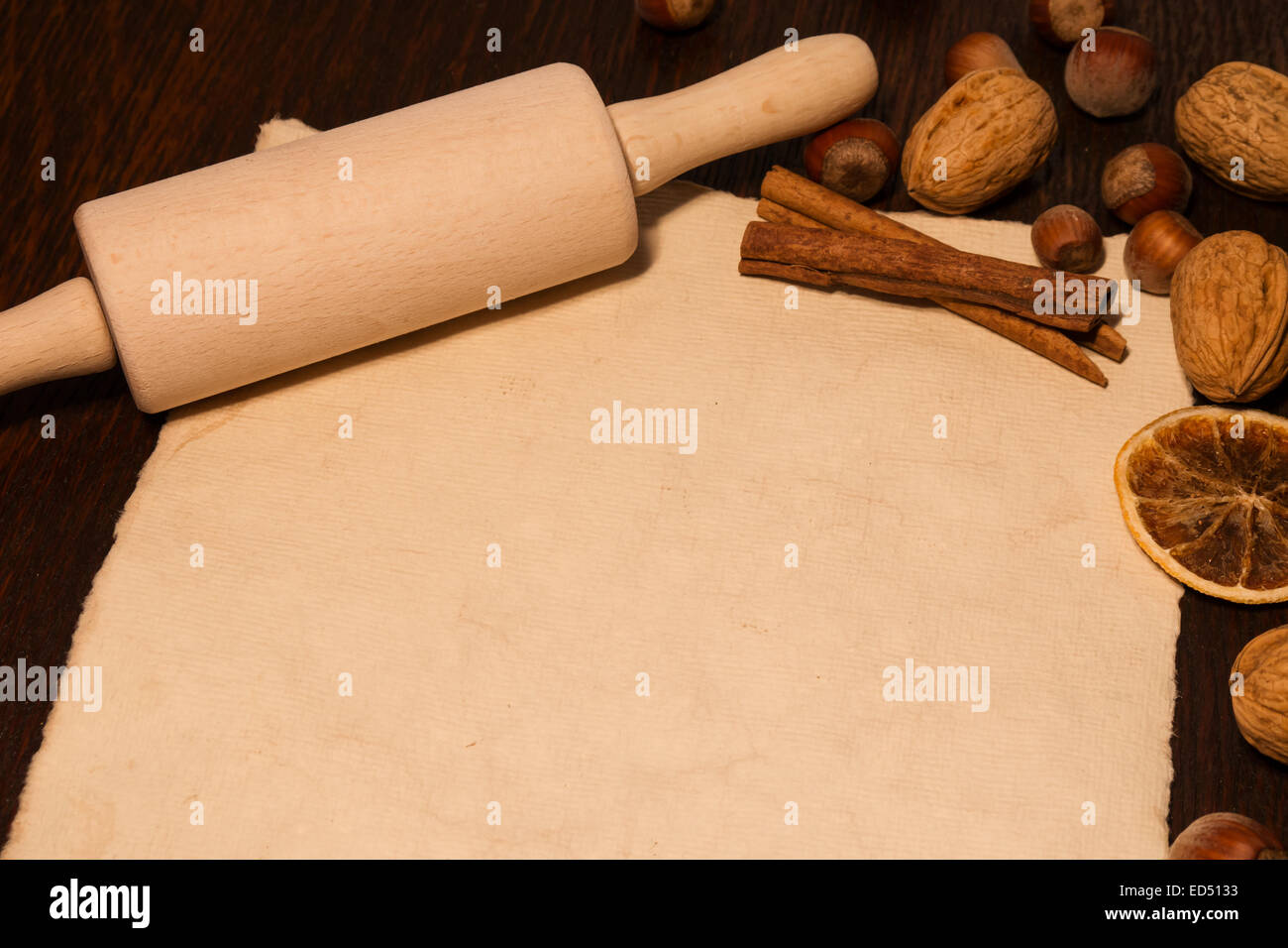 blank note for recipes before christmas Stock Photo