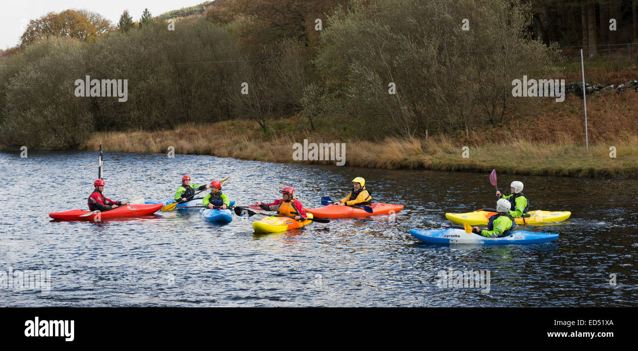 Kayak training, Plas y Brenin, Gwynedd, North Wales, UK Stock Photo