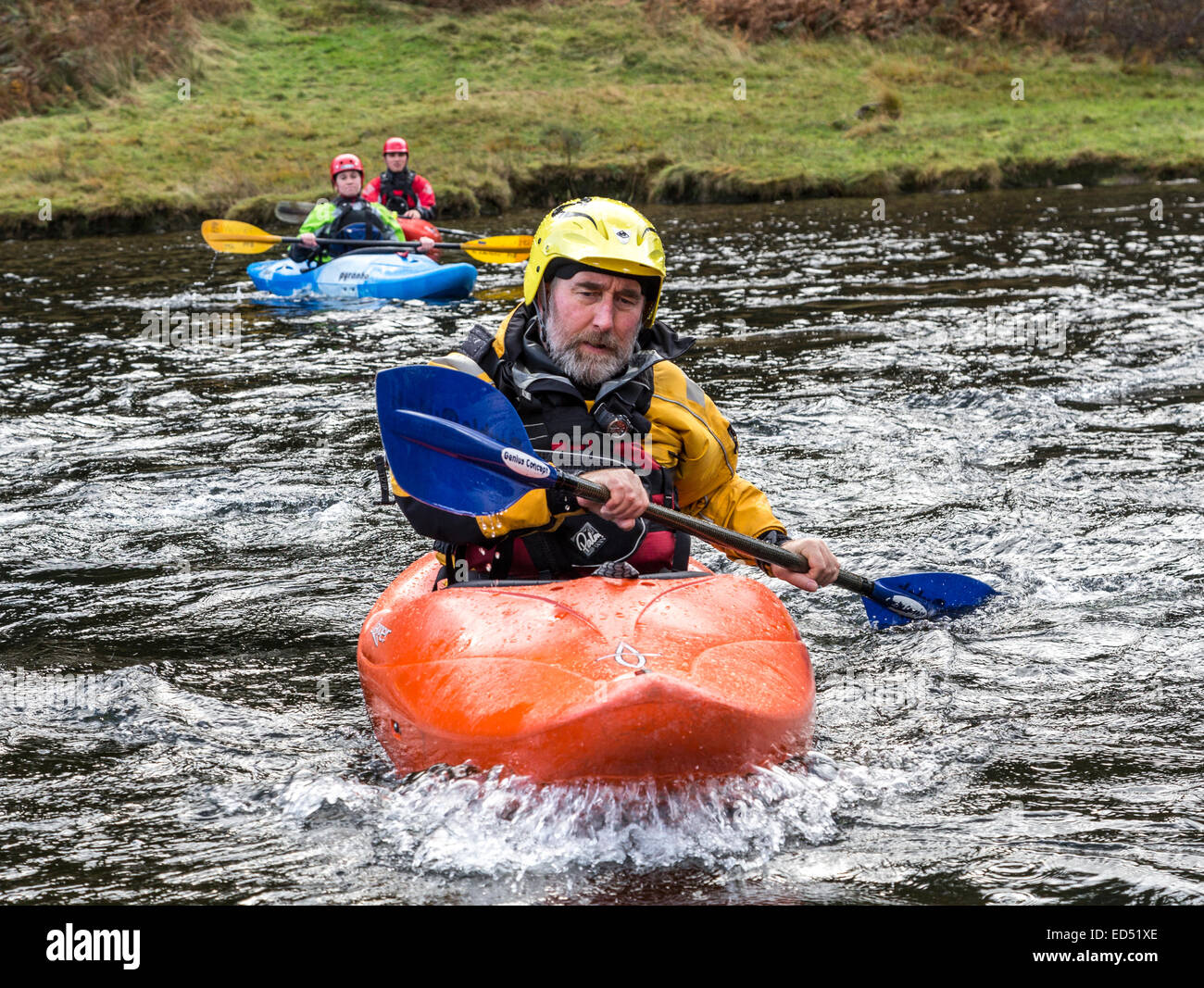 Kayak training, Plas y Brenin, Gwynedd, North Wales, UK Stock Photo