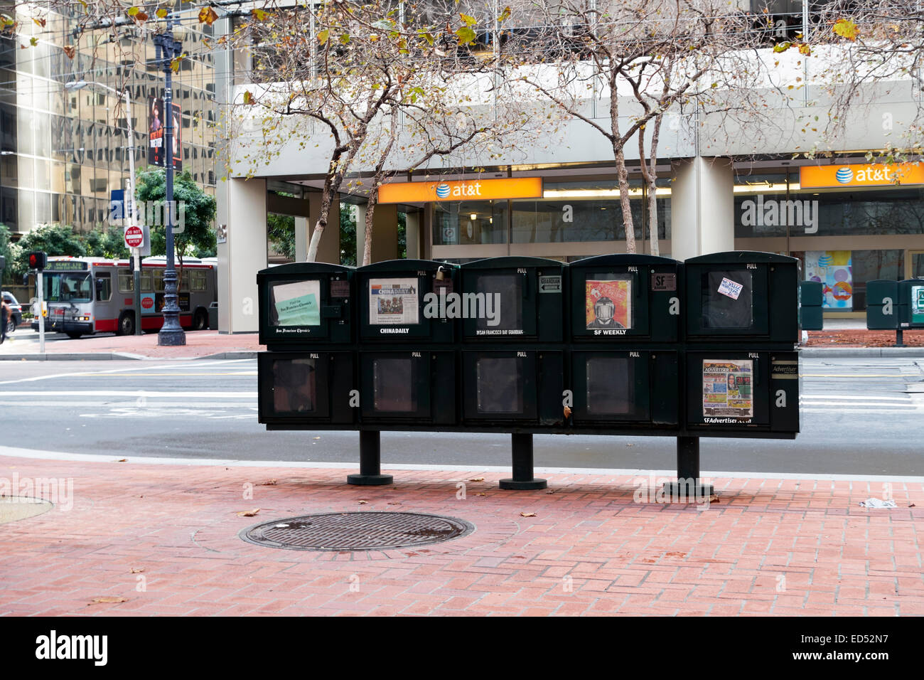 San Francisco news boxes, California, USA Stock Photo