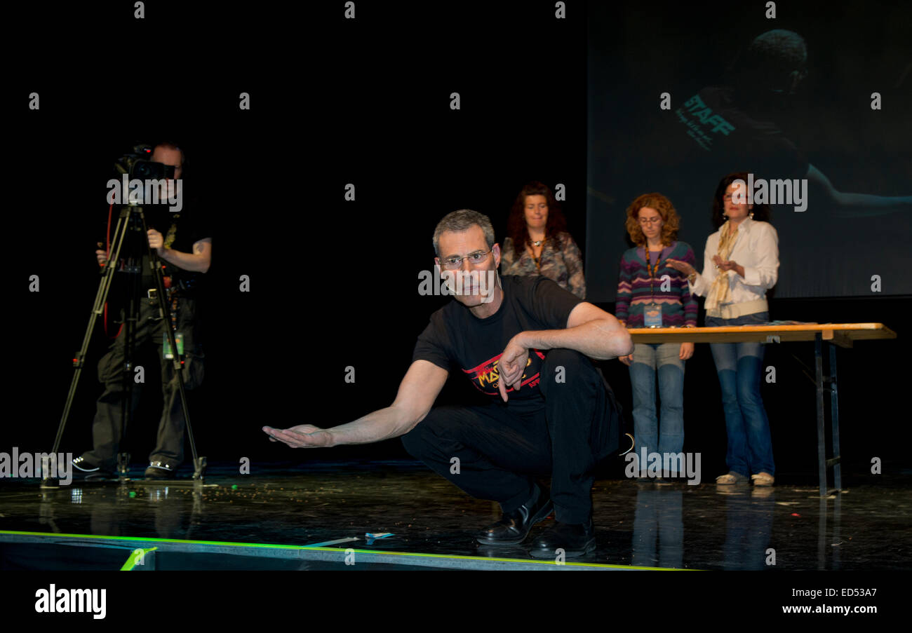 Uri Geller at Master of Magic, Italy Stock Photo