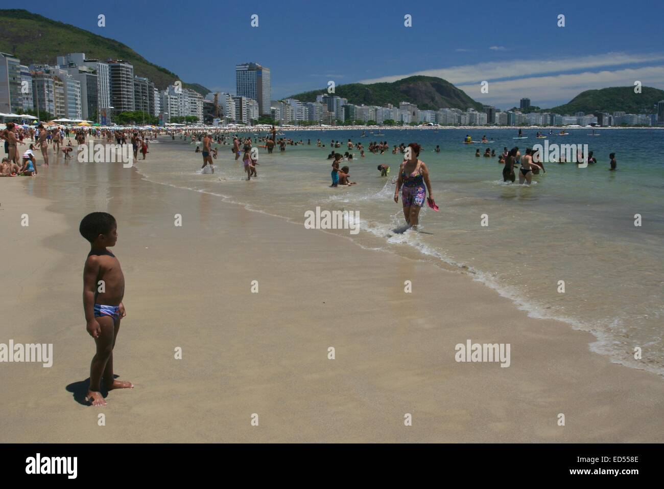 Sunbathers Copacabana Beach High Resolution Stock Photography and