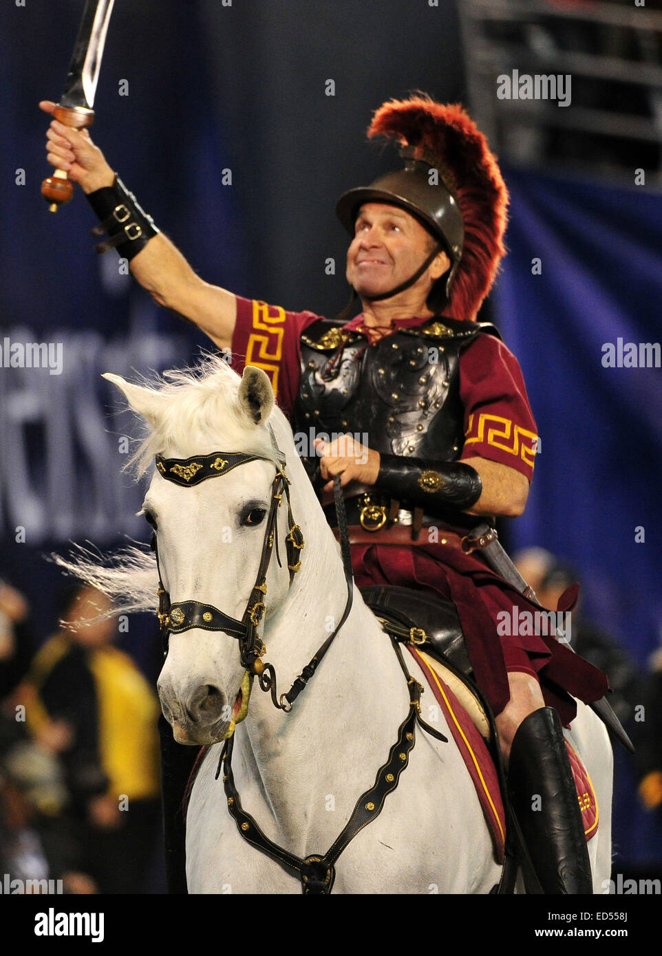 San Diego, CA. 27th Dec, 2014. Trojan Mascot horse of USC during the Bridgepoint Education Holiday Bowl College football game between the Nebraska Cornhuskers and the USC Trojans at Qualcomm Stadium in San Diego, California John Green/CSM/Alamy Live News Stock Photo