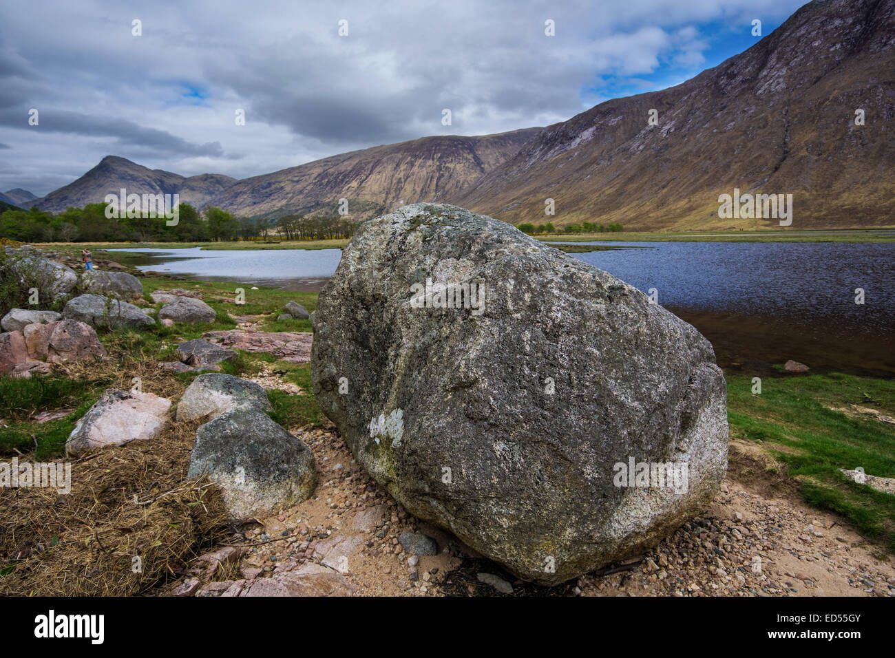 Glen Etive featuring Loch Etive in the Highlands of Scotland Stock