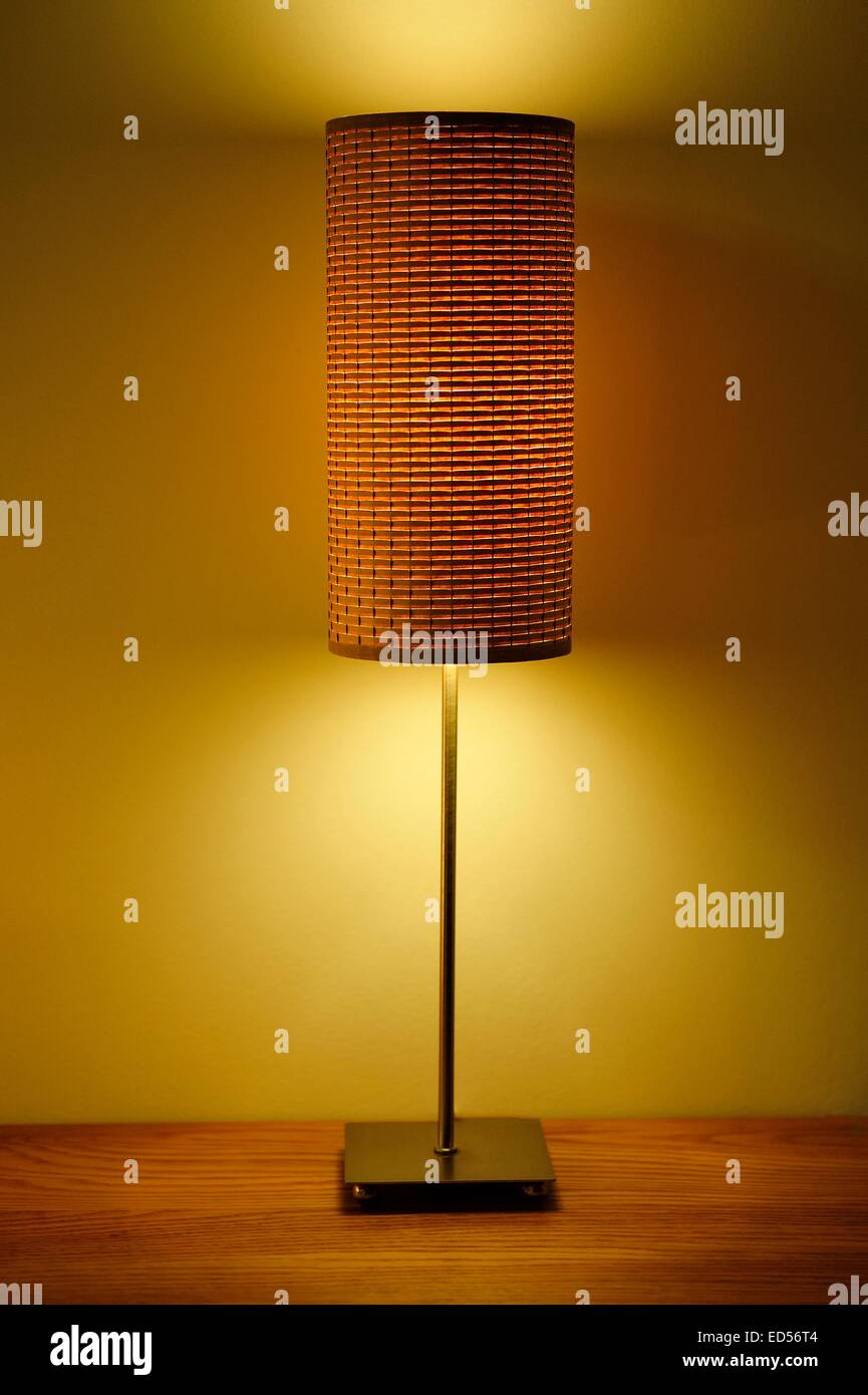 Lamp On Desk Stock Photo