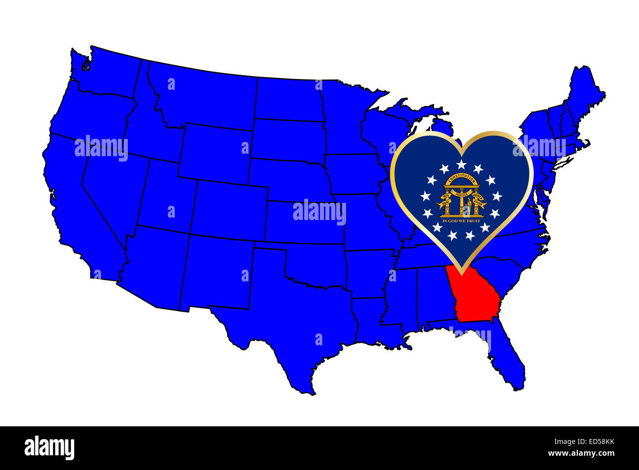 state outline and icon inset set into a map of The United