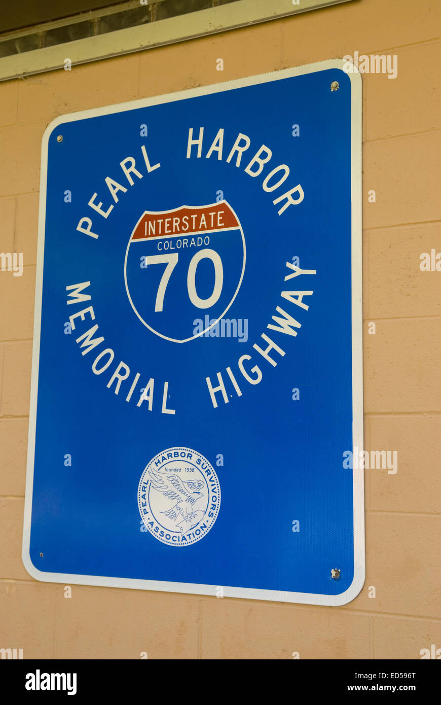 Pearl Harbor Memorial Highway sign USA Stock Photo