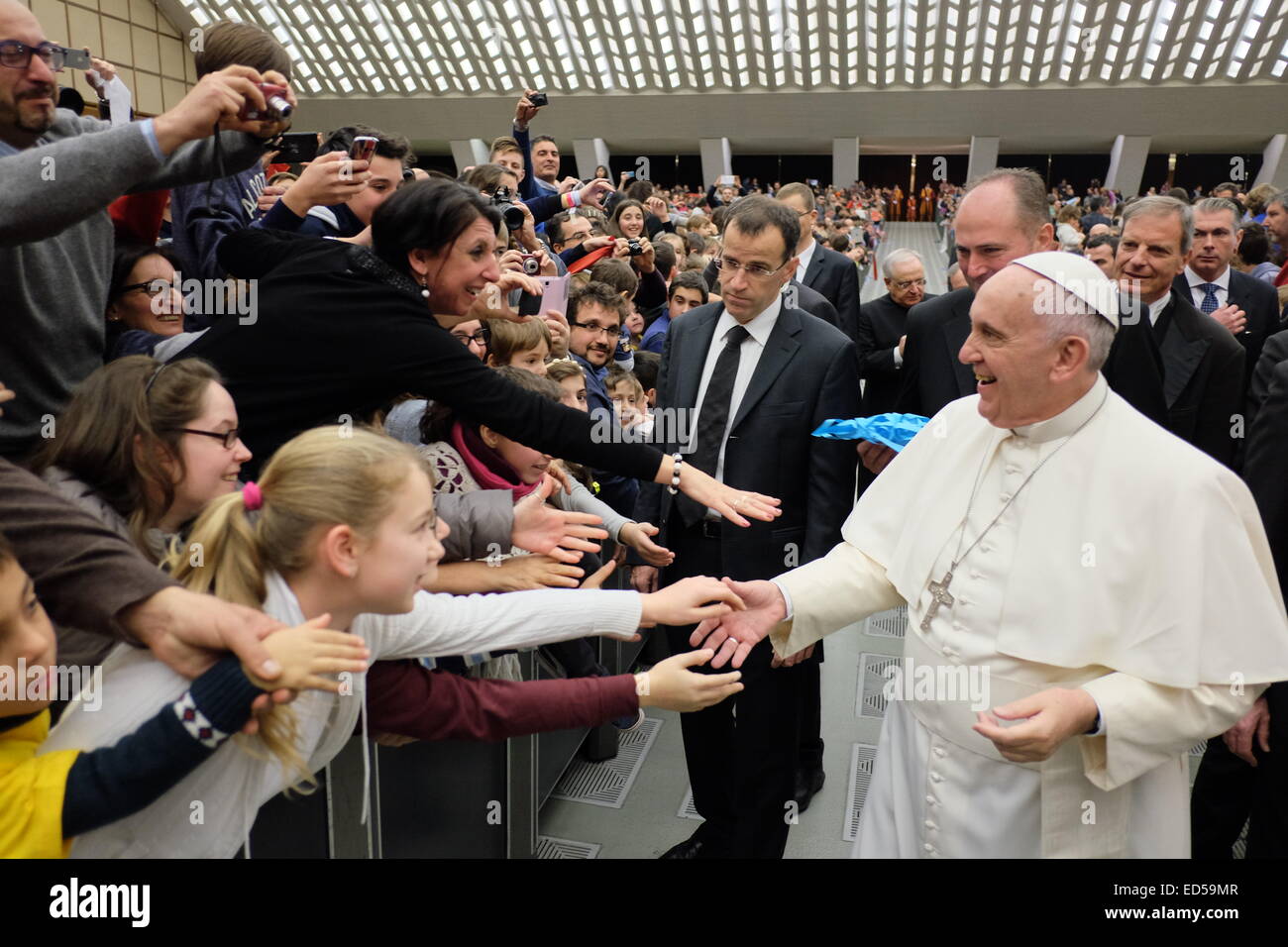 Vatican City. 28th Dec, 2014. Vatican City Nervi HallAssociation of the large families - 28 Dic 2014 Credit:  Realy Easy Star/Alamy Live News Stock Photo