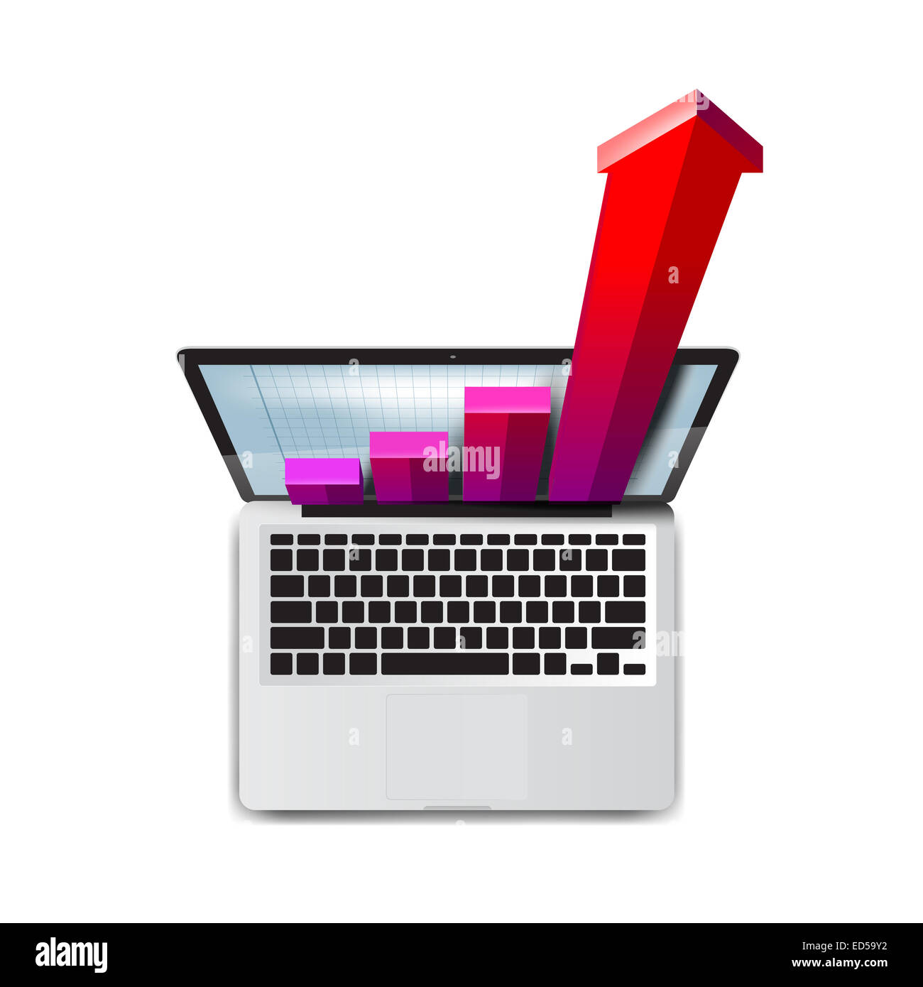 Business. Success in development. Laptop icon Stock Photo