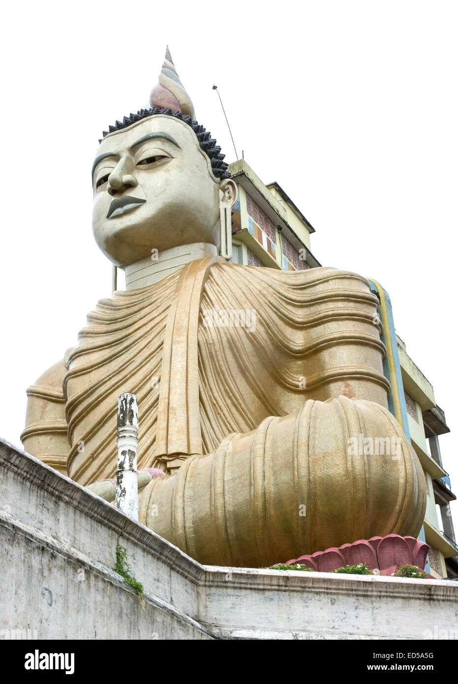 Sri Lanka's largest seated Buddha statue in Dickwella is 50 metres (160 ft) tall. Stock Photo